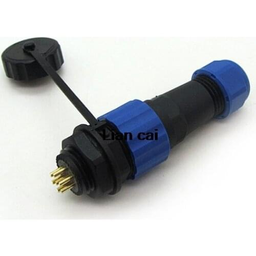 Waterproof connector SP16 type IP68 cable connector plug & socket Male and Female 2 3 4 5 6 7 9 Pin