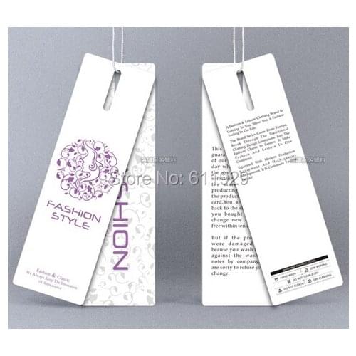 Top Quality Customized clothing hang tag/clothing labels/garment swing tags/printed paper tags/clothing price tag 1000 pcs a lot