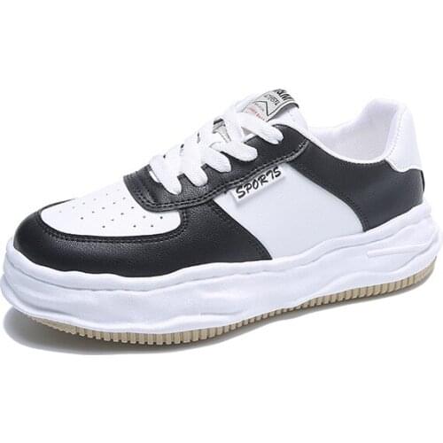 2021 Women Sneakers Shoes Platform Vulcanize Leather Spring Autumn Casual Lady Flats Running Shoes Zapatos De Mujer