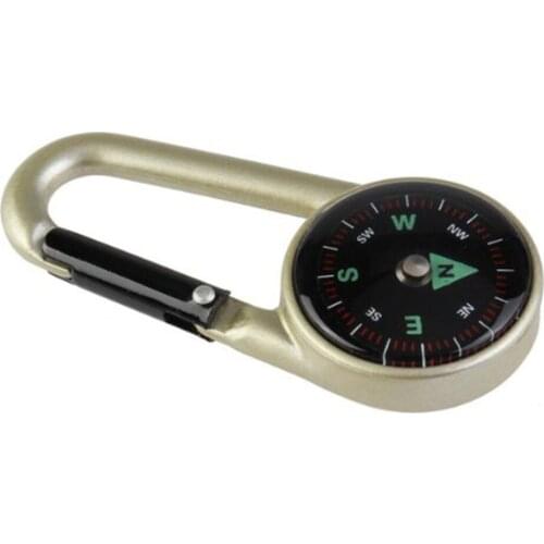 1pair Compass Carabiner Keychain,Survival Liquid Filled Compass Carabiner Clip Kit with Snap Hook and Plastic Scale