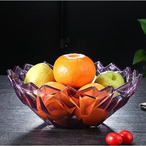 1PC Living Room Fruit Bowl Candy Dish Creative Acrylic Nut Plate Large Crystal Melon Fruit Plate Food Storage Container 250gE