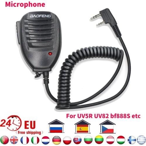 100% Baofeng Walkie Talkie Microphone MIC Speaker PTT for Baofeng Ham Radio BF888S UV82 UV5R UV6R H7 Two Way Radio Accessories