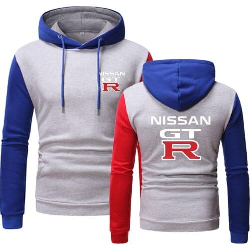 2021 Nissan GTR Mens Custom Harajuku Casual Long Sleeve Hooded Comfortable Sport Tops Hoody Style Pullover Hoodie Sweatshirt