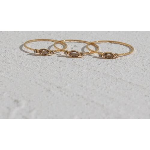 21 Trendy Stainless Steel Gold Plated Waterproof Tarnish Free Zircon Superfine Presents Gift Girls Rings For Women