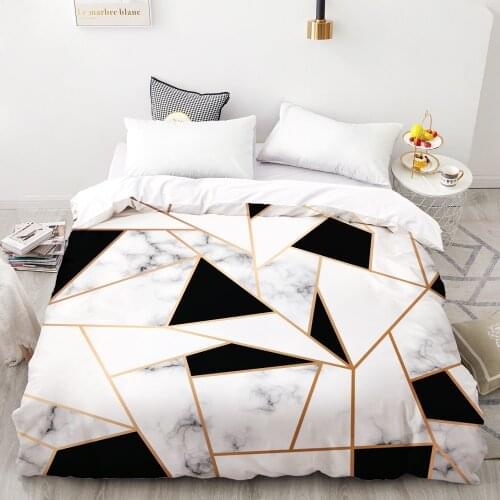 3D Digital Printing Custom Duvet Cover,Comforter/Quilt/Blanket case Queen King Bedding 220x240,Bedclothes Black Marble White