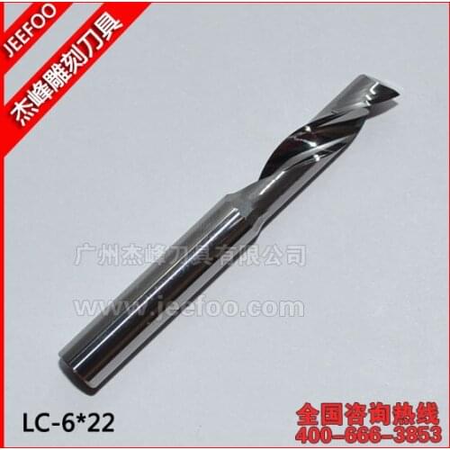 6*22mm One Flute Sprial Cutter for Aluminum / Aluminum End Mill, Spiral Cutters, Engraving Router Bits