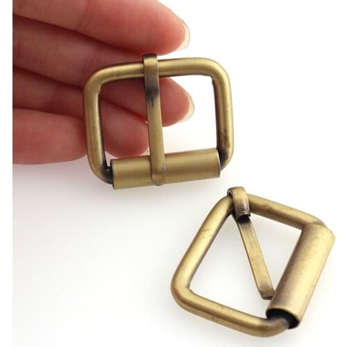 8pcs 25mm Metal Heavy Duty Bag Shoe Strap Belt Web Adjust Roller Pin Buckle Snap Rectangle Ring Leather Craft Repair Thickness