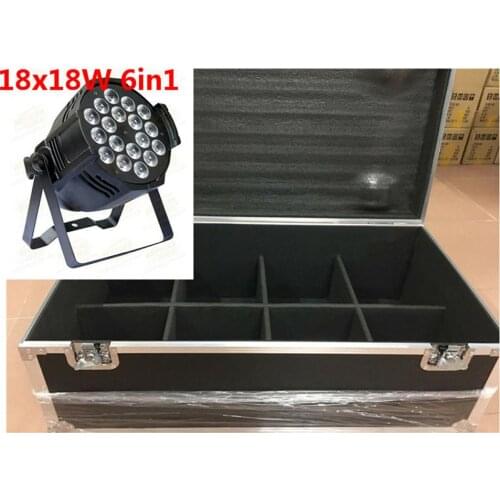 8 unids 18x18 w led par luces con 1 flight case uv 6in1 rgbwa led par luz