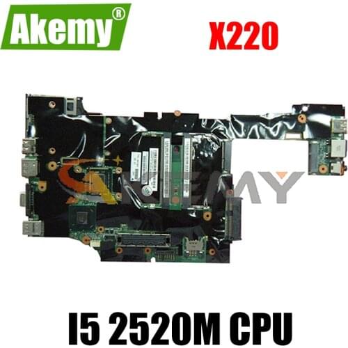 Akemy Suitable For Lenovo ThinkPad X220 X220I Laptop Motherboard FRU 04Y1825 04Y1806 04Y1824 04Y1822 CPU I5 2520m Work