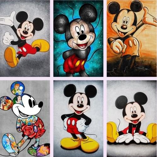 Disney Diy Diamond Embroidery Full Round Diamond Mosaic 5d Cartoon Mickey Diamond Painting Cross Stitch Rhinestone