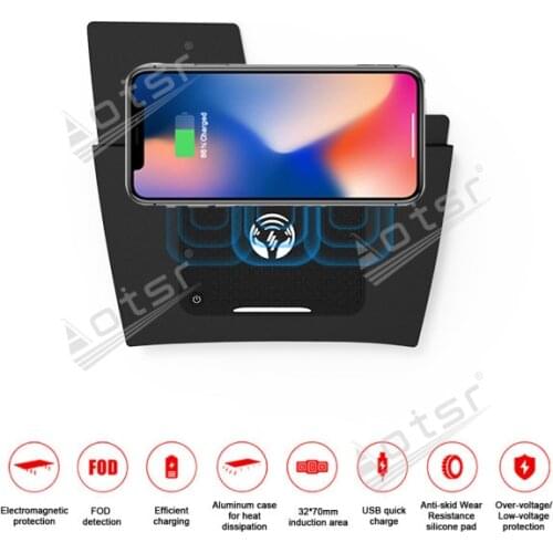 QI Car fast wireless charger For Ford Focus 2018-2019 QI Car Fast Wireless Charging Car Phone Holder for iphone / Samsung