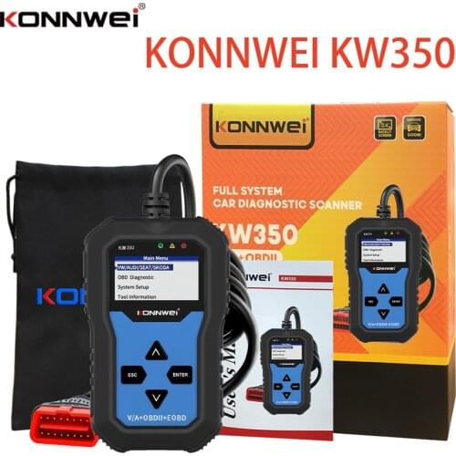 KONNWEI KW350 For Audi For VW OBD2 Car Scanner Full System Car Diagnostic Tool ABS Airbag Brake Oil Reset EBP For Skoda For Seat