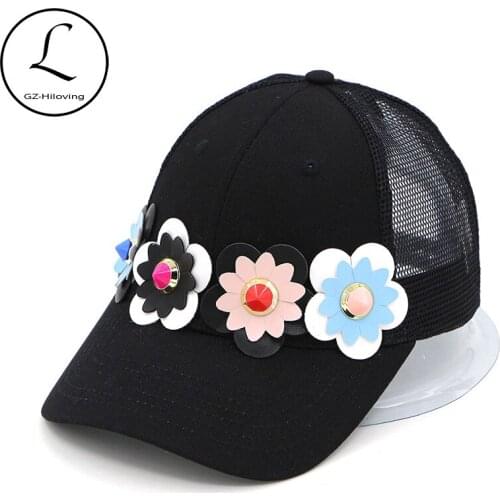 GZHILOVINGL Womens Baseball Caps 4 Daisies Hats Grids Snapback Cap Visor Brand Caps for Adult Russia Wholesale 70417