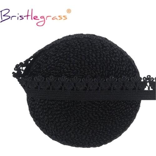 BRISTLEGRASS 50 100 Yard by Roll 1/2" 13mm Crown Picot Frilly Decorative Lace Trim Elastic Spandex Band Tape Lingerie DIY Sewing