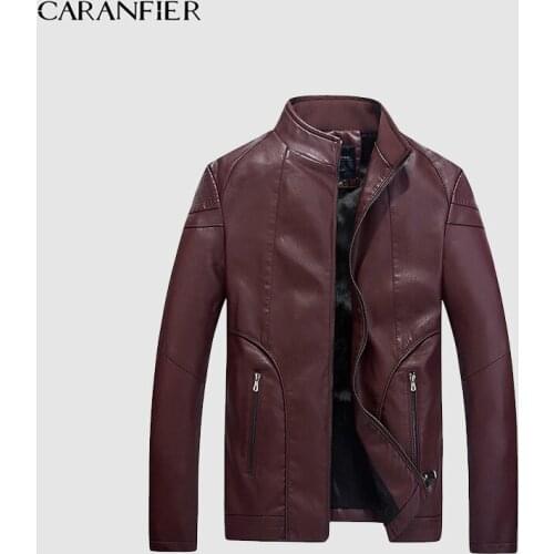 CARANFIER 2017 Fashion Winter Leather Jacket Men High Quality PU Casual Biker Jacket Pilot Leather Jacke pilot leather jacket