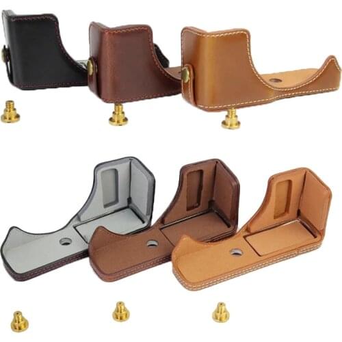 PU Leather Camera Case Half Bag Body For Canon EOS M2 EOS M Bottom Camera Case