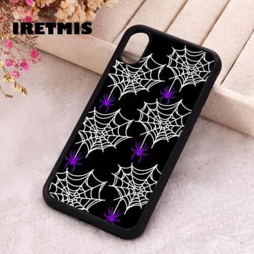 Iretmis 5 5S SE 2020 phone cover cases for iphone 6 6S 7 8 Plus X Xs Max XR 11 12 MINI Pro Silicone Rubber Spider Web Pattern