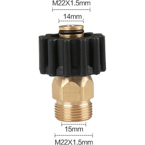 Pressure Washer Adapter Female M22*14mm Connecter Male M22*15mm Connect Useful