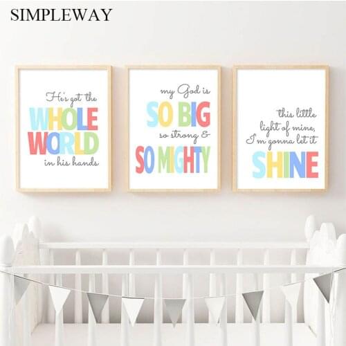 Colorful Nursery Quote Wall Art Picture Simple Child Poster Print Canvas Painting Nordic Kid Decoration Baby Pregnant Room Decor