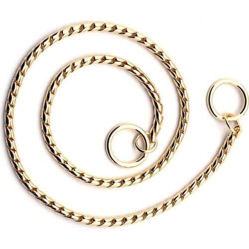 Copper Snake Chain For Dog Glod Black Silver Chain Dog Training Collar Dog Snake Choke Chain Dog Metal Necklace Jewelry Collar