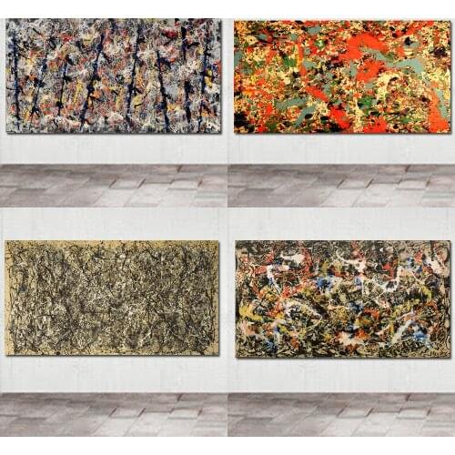 Large Size Wall Art Canvas Painting Abstract Poster Jackson Pollock Art Picture HD Print For Living Room Study Decoration
