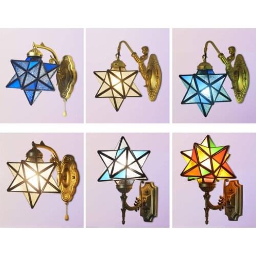 Star Tiffany Wall Light Indoor Home Decor Living Room Mirror Lights Outdoor Sconce Corner Lamp Bathroom Vanity Lighting Fixture