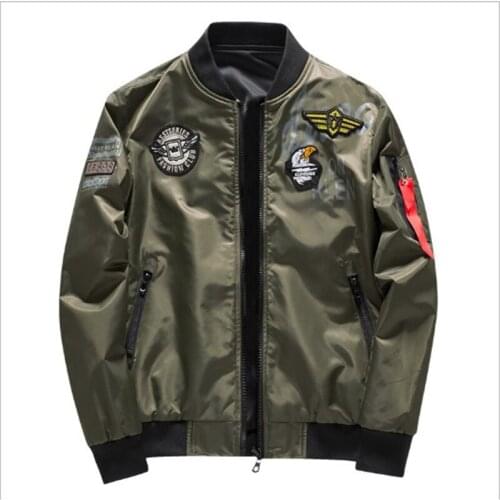 2018 New Bomber Both Side Wear Jacket Mens Pilot Jacket US Air Force Mens Jacket flight Jacket Discount Promotion