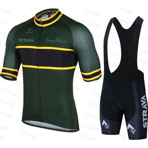 2020 New STRAVA Pro Bicycle Team Short Sleeve Maillot Ciclismo Men Cycling Jersey Summer breathable Cycling Clothing Sets