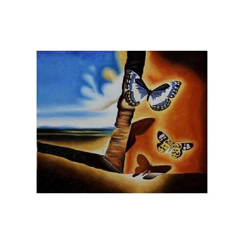 Landscape with Butterflies II-Painting Canvas Wall Art Picture Home Decoration Living Room Canvas Hand painted Modern Painting