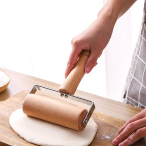 Pastry Pizza Baking Roller Pin Non Stick Wood Rolling Pins For Home Kitchen Baking Cooking T-Shape Egg Tart Noodles Dough Roller
