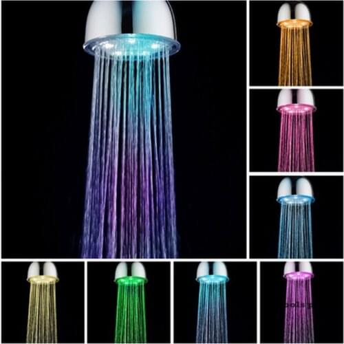 Round LED Shower Head Spray Removable and Washable Colors Changing Rainfall Shower Faucet Spray Glow Light Bathroom Saving Water