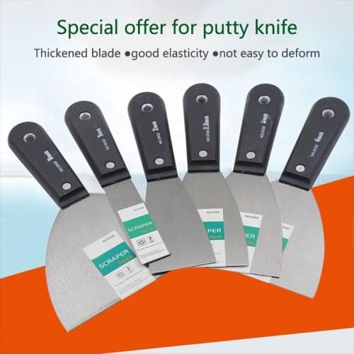 Scraper Blade Putty Knife Hand Tool Spatula Carbon Steel Plastic Handle Wall Trowel Scraper 1" 1.5" 2" 2.5" 3" 4" 5"