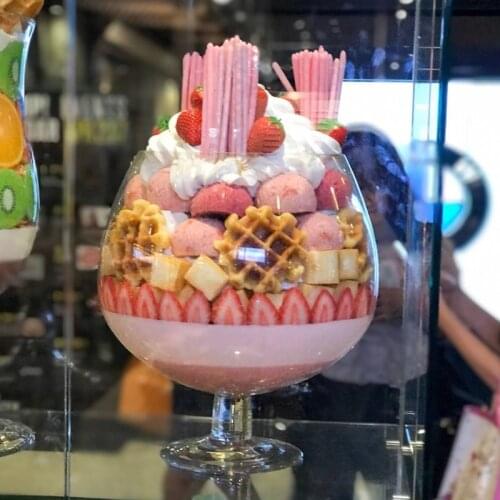 Super ice cream drip glass fruit high cake net red cold drink glass dessert ice cream giant