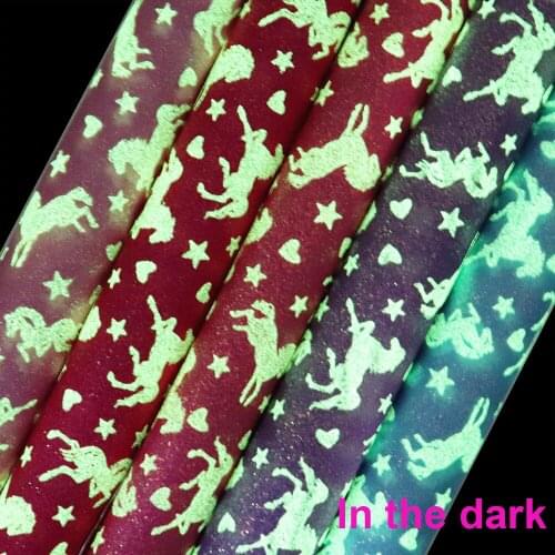 30x134cm Roll Glow in the Dark Horse Fine Glitter Fabric For Bows Earring Home Decoration Gift BOX DIY AY320