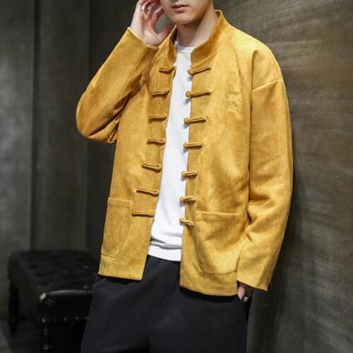 Mandarin Collar Tradtional Chinese Clothing For Men Jacket New Year Clothes Retro Blouse Chinese Shirt Style Tang Suit KK3373