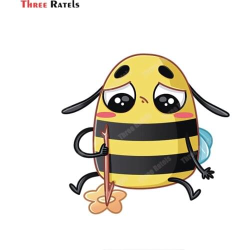 Three Ratels B260 Cute Bee Stickers For Laptop Luggage Skateboard Decoration Waterproof Property Decals