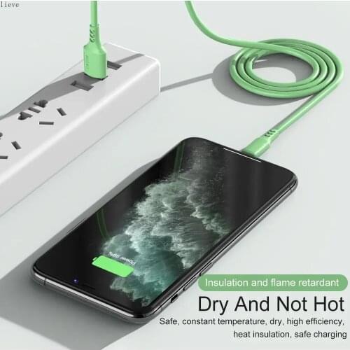 USB Data Cable For iPhone 12 Mini 12 Pro Max X XR 11 XS 8 7 6s Liquid Silicone Charging Cable USB Data Cable Phone Charger Cable