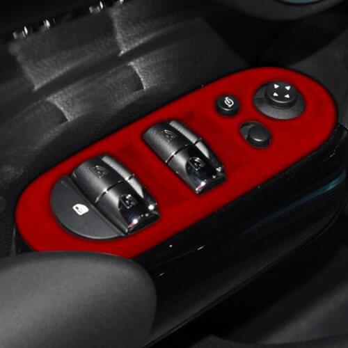 Suede Car Window Lift Panel Frame Cover Trim Sticker Fit For BMW MINI F55 2015-2020