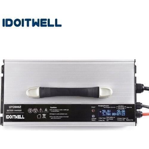 Professional Custom 72V 16A 13A 10A current adjustable li ion battery charger 72V lithium battery charger with LCD display