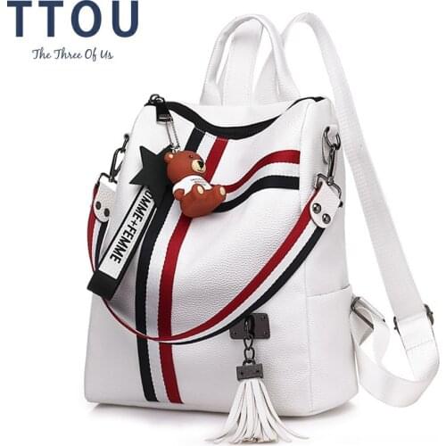 Womens Backpack 2021 Travel Large Backpack PU Leather Handbag Schoolbag For Girls Womens bag Female Shoulder Back mochila