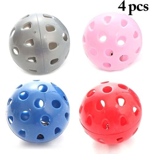 1pcs/4pcs Pet Cat Toy Colorful Ball Kitten Toys Plastic Bell Ball Toy Cat Toys Interactive Toys for Cats Pet Supplies