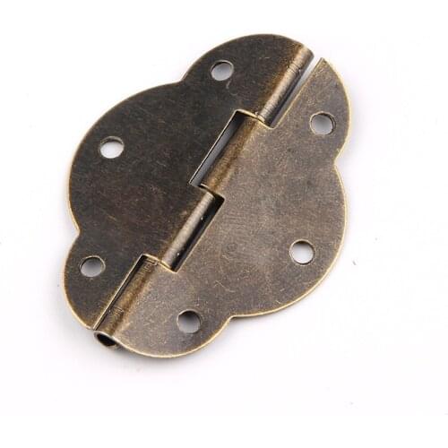 10pcs 46x35mm Antique Bronze Cabinet Hinges for jewelry gift wine osmetic Oval Wooden Box Decorative Hinge Furniture Accessories