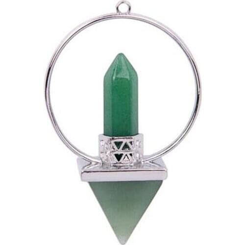 100% Natural Green Aventurine Stone Reiki Gemstone Carved Pyramid Pendant