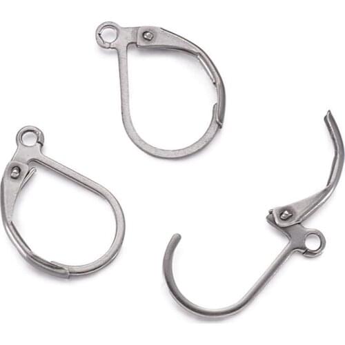 100pcs Stainless Steel Leverback Earrings Findings Loop 13x10x1.5mm For Jewelry Earring Findings Making