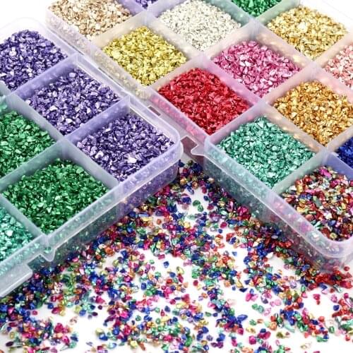 300g Glass Metal Crushed Stone Filler DIY Table Decoration Cake Fruit Coaster Filling Decorative Crystal For Epoxy Resin Mold
