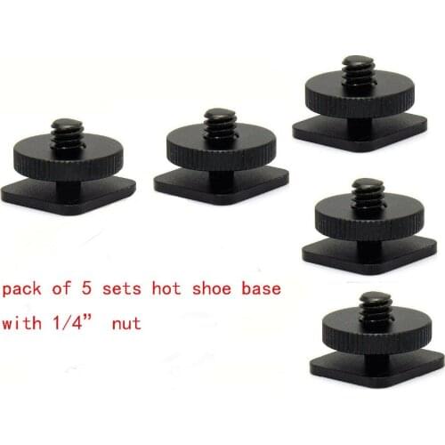 5pcs 1/4 to 20 Inches Tripod Screw to Flash 5-Piece Shoe Mount Adapter fr camera