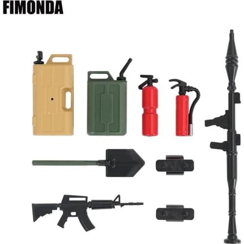 7pcs 1/10 Scale Garage Accessories Tools Kit Fire Extinguisher Shovel Jerry Can Toy for RC Crawler Truck SCX10 TRX4 D90 CC01 TF2