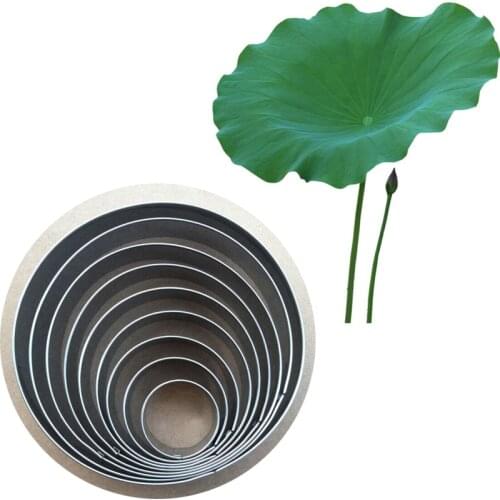 9 pcs/set Lotus Leaf Round Cutters Set Stainless Steel Fondant Cakes Cookie Biscuit Cutters, Cake Decorating Tools