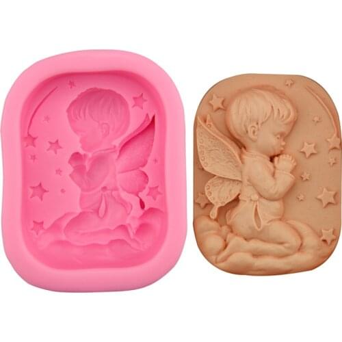 Angel Boy Soap Handmade Soap Mold Silicone Cake Ice Modeling Tool Pastry Arts Decorative Soap Molds for Soap Making