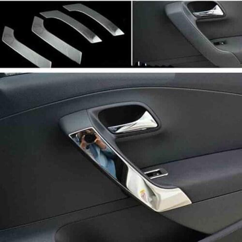Stainless Steel Interior door shake handshandle Car Accessories Car-styling For VW Volkswagen Polo 2011-2017 6R